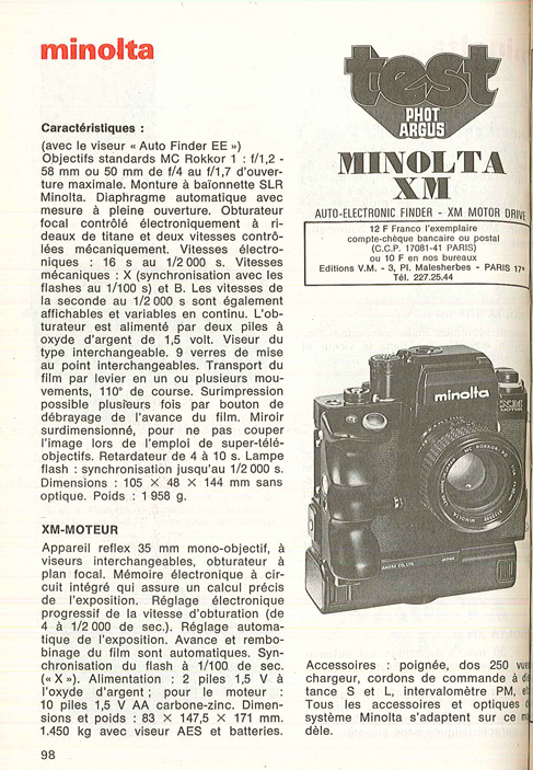 Minolta XM Motor