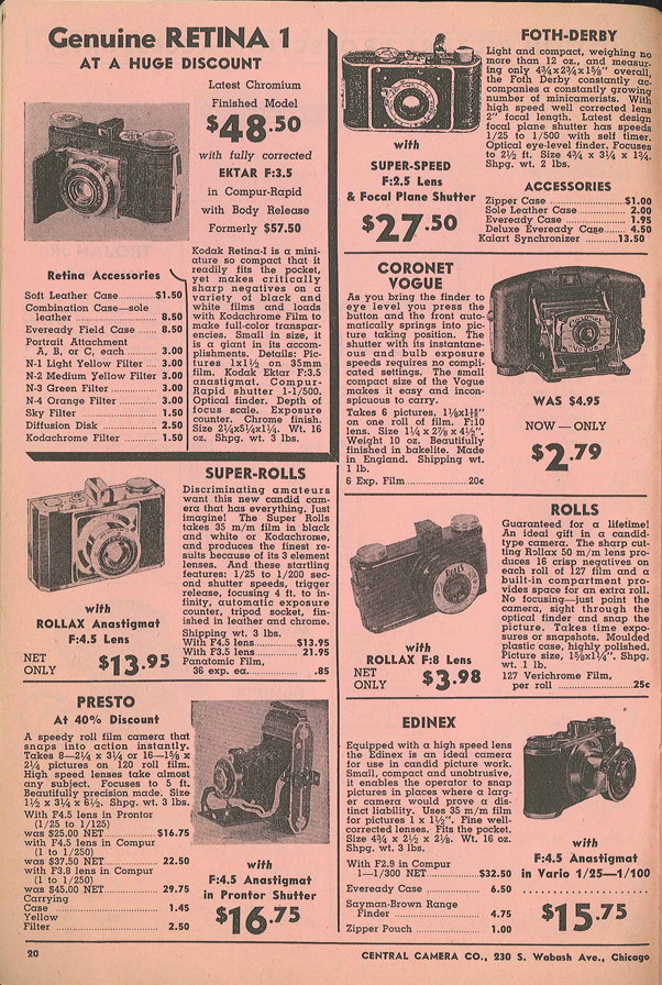 Central Camera Co 1939